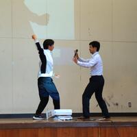 護身術の実演